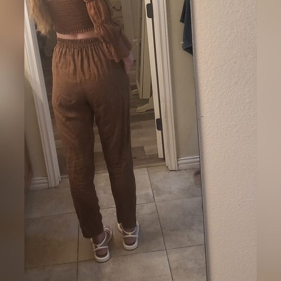 Sotela Adobe pleated trouser brown linen size 0 (26" waist) - Picture 5 of 13